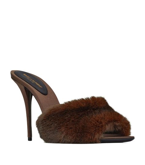 fur heels ysl|saint laurent stiletto heels.